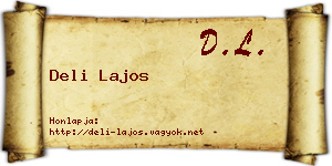 Deli Lajos névjegykártya