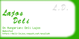 lajos deli business card